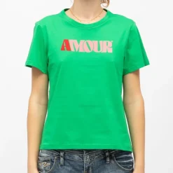 LA PETITE ETOILE Tee shirt tracy manches courtes Femme VERT New