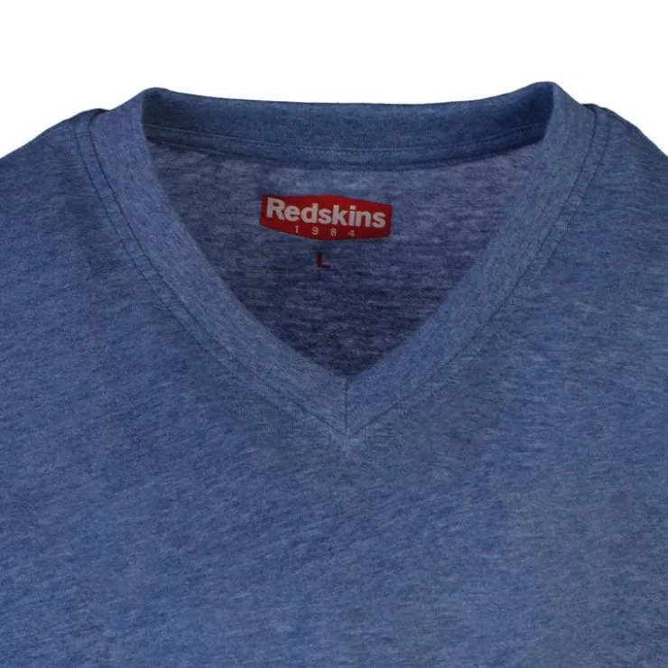 REDSKINS Teeshirt col v alfred Homme BLEU Hot