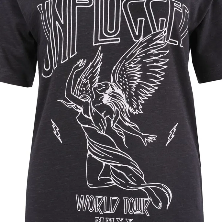 JOSEPH 'IN Tee-shirt manches courtes imprimé Femme NOIR Discount