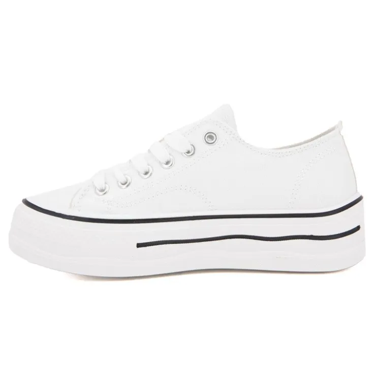 BURTON OF LONDON Tennis toile evana t 37-41 Femme BLANC