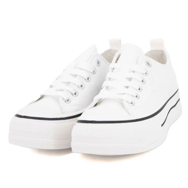 BURTON OF LONDON Tennis toile evana t 37-41 Femme BLANC