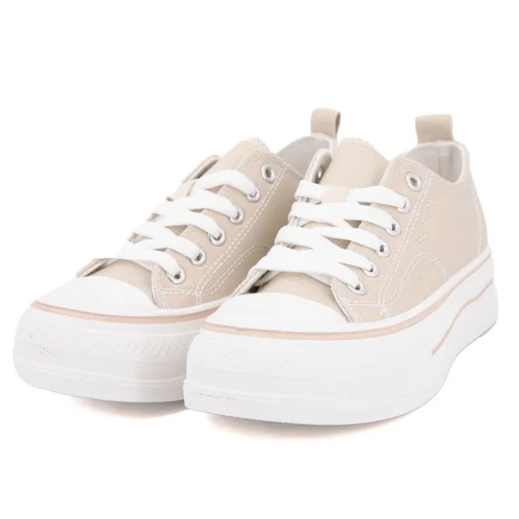 BURTON OF LONDON Tennis toile evana t 37-41 Femme BEIGE Hot