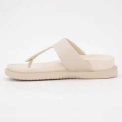 US POLO Tong turtledove kary cuir semelle confort Femme BLANC ECRU Discount