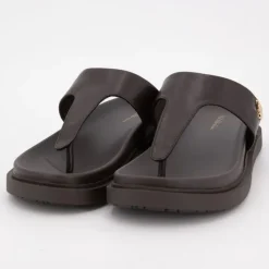 US POLO Tong turtledove kary cuir semelle confort Femme MARRON FONCE Clearance