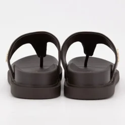 US POLO Tong turtledove kary cuir semelle confort Femme MARRON FONCE Clearance