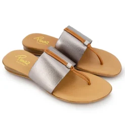 PINAZ Tongs elastico uni Femme ARGENT Best