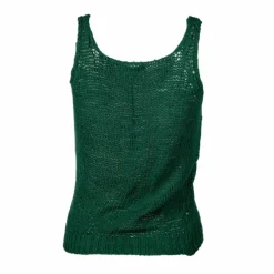 LOVE Top bretelle maille filet ajouré coton Italie Femme VERT FONCE Online