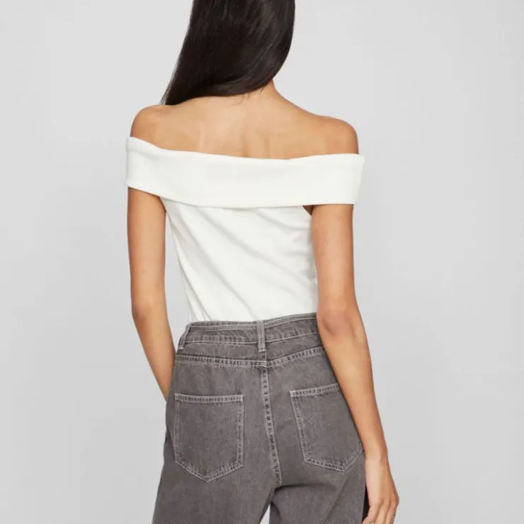 VILA Top coton sahia black épaules dénudées Femme BLANC ECRU Sale