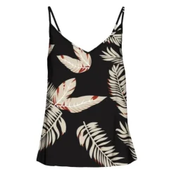 VERO MODA Top imprimé feuilles tropicales décolleté v à bretelles Femme NOIR Online