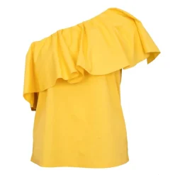 LA PETITE ETOILE Top ivoire tilly col asymétrique Femme JAUNE Discount