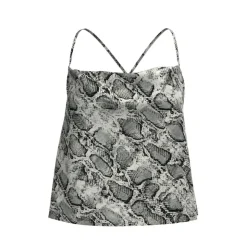 OBJECT Top sally imprimé serpent bretelles croisées dos Femme GRIS Discount