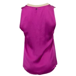 DIXIE Top sans manches effet satiné col V fil doré Femme ROSE Clearance