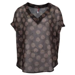 IMPERIAL Top transparent imrpimé formes rondes Femme NOIR Sale