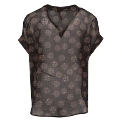 IMPERIAL Top transparent imrpimé formes rondes Femme NOIR Sale