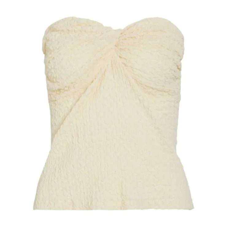 VILA Top tube décolleté asymétique drapé Femme BLANC ECRU Hot