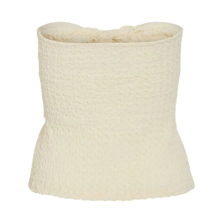 VILA Top tube décolleté asymétique drapé Femme BLANC ECRU Hot