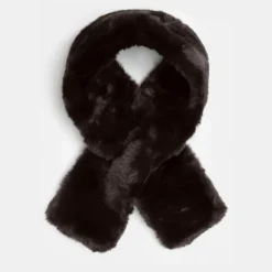 GERARD PASQUIER Tour de cou fausse fourrure à nouer Femme MARRON FONCE Clearance