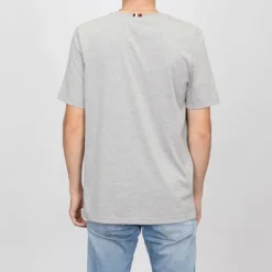 TOMMY HILFIGER T-shirt gris chiné coton avec logo brodé rouge Homme GRIS CLAIR Best