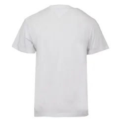 TOMMY HILFIGER T-shirt logo brodé coton col ras de cou Homme BLANC Outlet