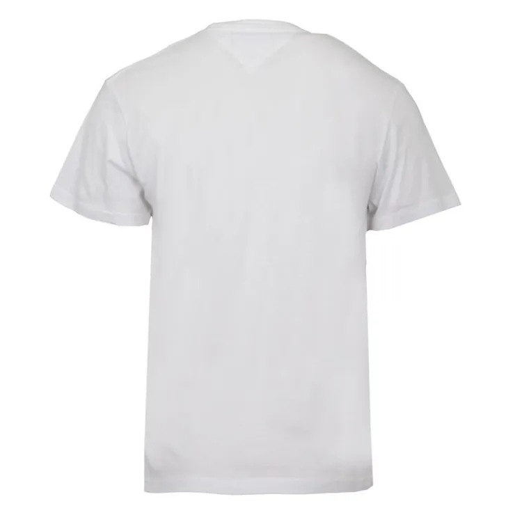 TOMMY HILFIGER T-shirt logo brodé coton col ras de cou Homme BLANC Outlet