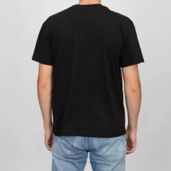 TOMMY HILFIGER T-shirt logo brodé coton col ras de cou Homme NOIR Hot