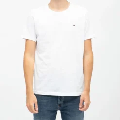 TOMMY HILFIGER T-shirt logo brodé coton col ras de cou slim fit Homme BLANC Online