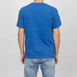 TOMMY HILFIGER T-shirt logo brodé coton col ras de cou Homme BLEU ROI Clearance