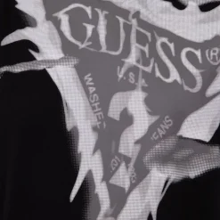 GUESS Tshirt coton imprimé et blanc manches courtes Enfant NOIR