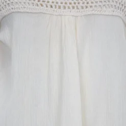 ANTIK BATIK Tunique lacy crochet manches à volants Femme BLANC ECRU Sale