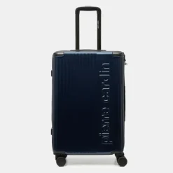 PIERRE CARDIN Valise moyenne à rayures avec logo relief Mixte BLEU FONCE New