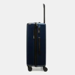 PIERRE CARDIN Valise moyenne à rayures avec logo relief Mixte BLEU FONCE New