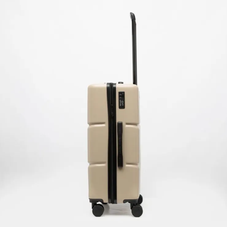 PIERRE CARDIN Valise moyenne rigide 4 roues compartiments BEIGE Clearance