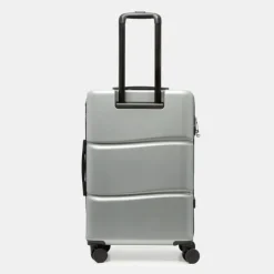 PIERRE CARDIN Valise moyenne rigide 4 roues compartiments ARGENT Clearance