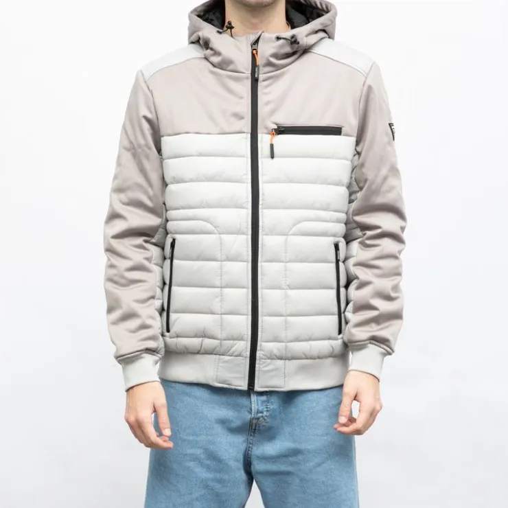 DEELUXE 74 Veste à capuche cedar bi color Homme GRIS CLAIR Sale