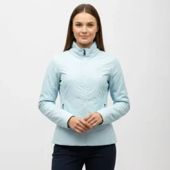 ROSSIGNOL Veste ajustée col cheminé softshell zippée Femme BLEU CLAIR Sale