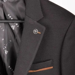 BILL TORNADE Veste de costume avec coudière Homme NOIR New