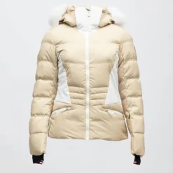 ROSSIGNOL Veste de ski à capuche fausse fourrure avec logo Femme BEIGE Discount
