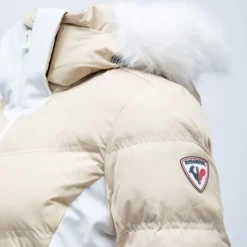 ROSSIGNOL Veste de ski à capuche fausse fourrure avec logo Femme BEIGE Discount