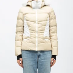 ROSSIGNOL Veste de ski à capuche fausse fourrure avec logo Femme BEIGE Discount