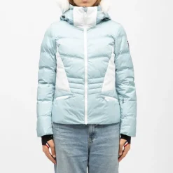 ROSSIGNOL Veste de ski à capuche fausse fourrure avec logo Femme BLEU CLAIR Best