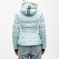 ROSSIGNOL Veste de ski à capuche fausse fourrure avec logo Femme BLEU CLAIR Best
