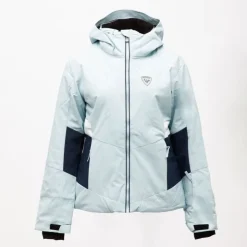 ROSSIGNOL Veste de ski resort avec capuche poches colorées Femme BLEU CLAIR Clearance