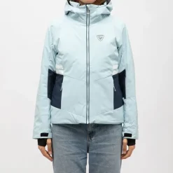ROSSIGNOL Veste de ski resort avec capuche poches colorées Femme BLEU CLAIR Clearance