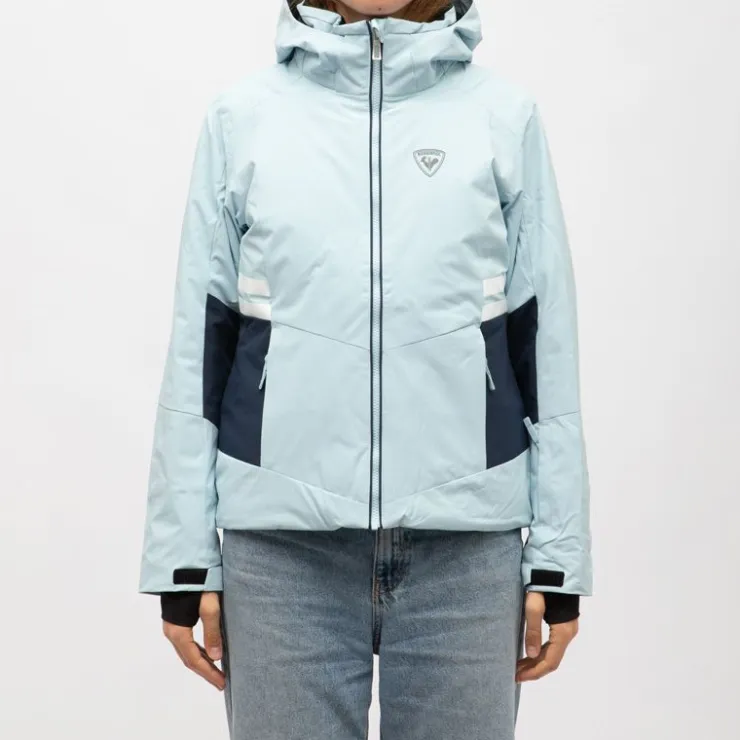 ROSSIGNOL Veste de ski resort avec capuche poches colorées Femme BLEU CLAIR Clearance