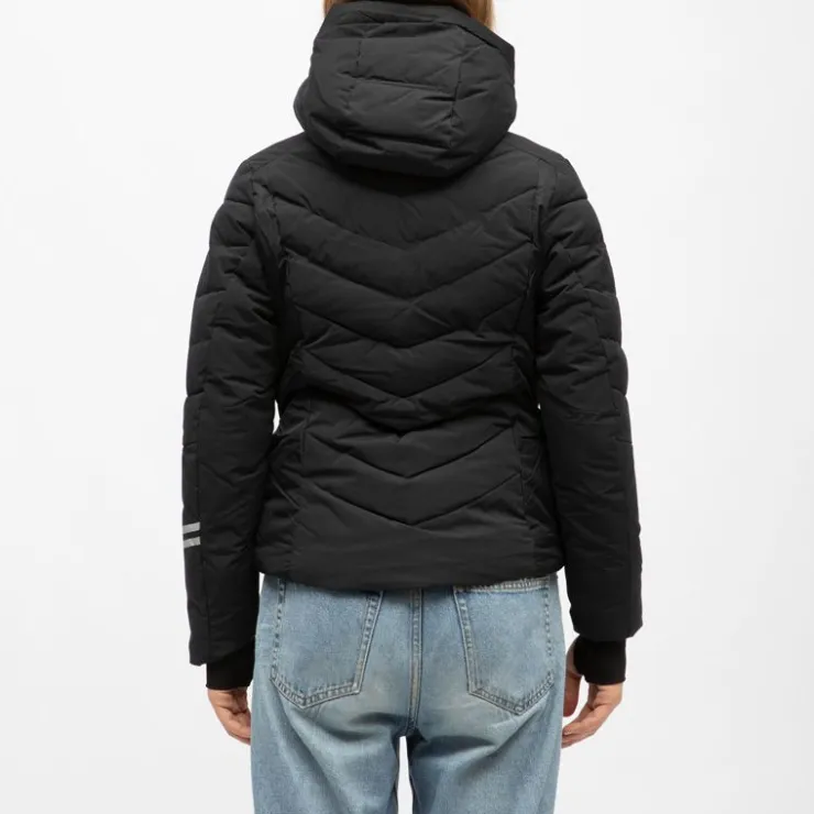 ROSSIGNOL Veste de ski resort matelassée à capuche Femme NOIR New