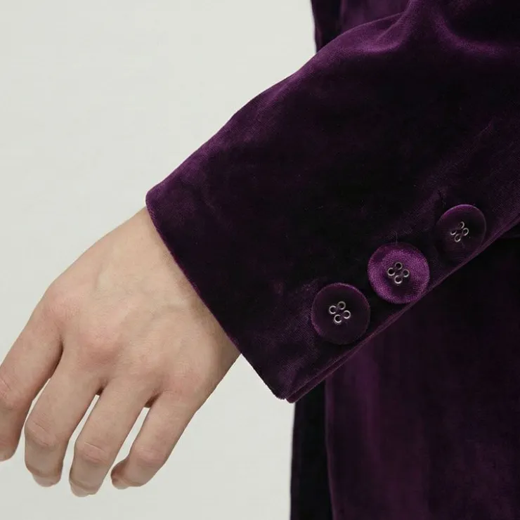 LES TROPEZIENNES PAR M.BELARBI Veste de tailleur velours annot col à revers Femme VIOLET