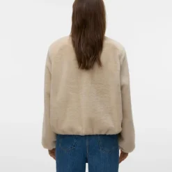 VERO MODA Veste fausse fourrure Jaliga col italien Femme BEIGE Online