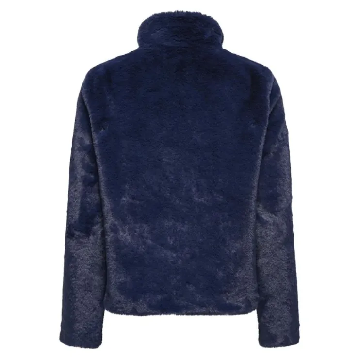ONLY Veste fausse fourrure Vida col montant Femme BLEU FONCE New