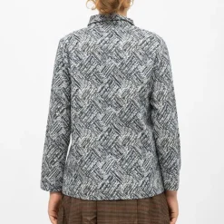 LA PETITE ETOILE Veste imprimé graphique jacquard fauline avec boutons Femme BLEU FONCE Hot