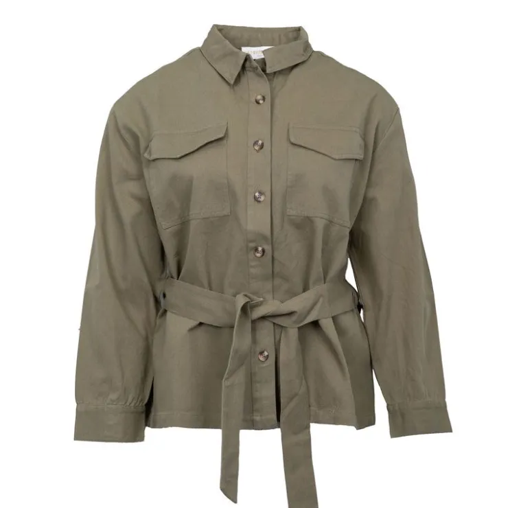 LA PETITE ETOILE Veste légère coton Valory à boutons Femme KAKI Sale